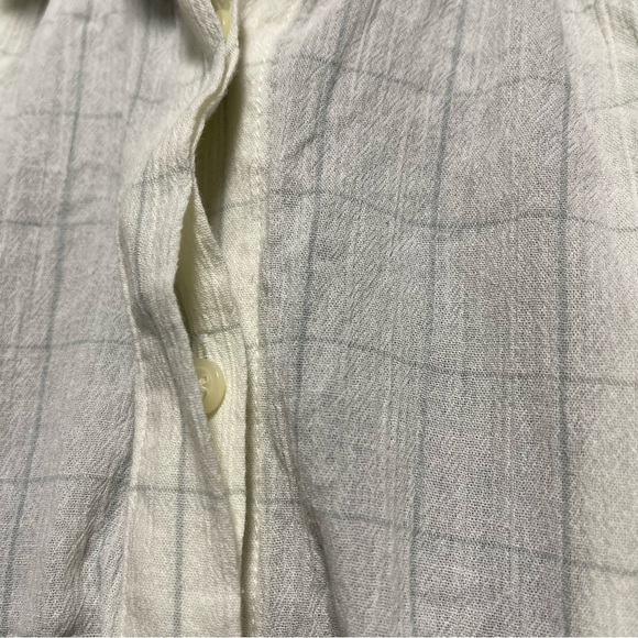 Madewell Light Spun Hilltop Cropped Fit Shirt in Windowpane Print MEDIUM - Picture 4 of 9